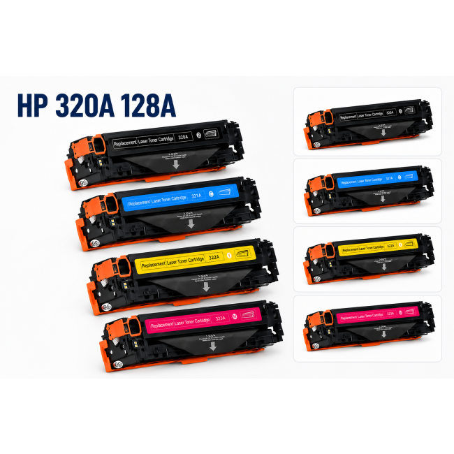 Zestaw tonerów HP 4 sztuki HP 320A 128A CMYK
